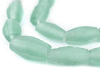 The Bead Chest Green Aqua Faceted Cylinder Java Recycled Glass Beads (20x12mm) - color: Green Aqua