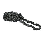 Black Tourmaline Pre Drilled Crystal Crushed Chips Beads for Bracelets Making, DIY Handmade Natural Healing Crystals (25 Inch Strand) - color: Black Tourmaline