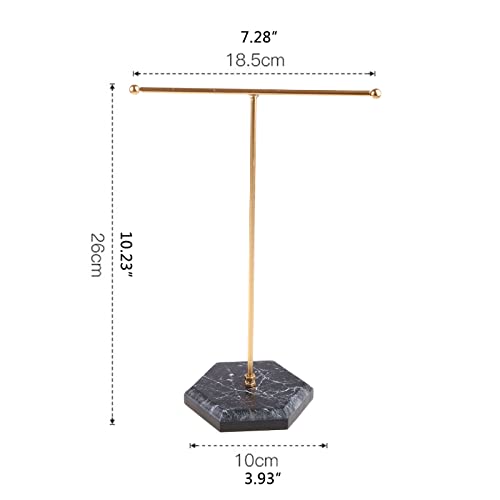 Jewelry Stand Display Necklace Holder T-Bar Plated Metal Tabletop Jewelry Tower For Earring