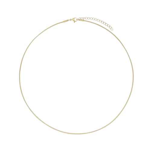 12 Pack Snake Chain Necklace Bulk Gold Plated Stainless Steel Necklace Chain for DIY Jewelry Making - color: Gold 16 Inches