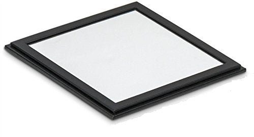 Glenor Co Lid for Stackable Jewelry Tray - Mirror on The Bottom - Modern Handle - Cover Compatible with Other Stacking Trays - Black - size: Square - Lid with Mirror