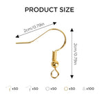 300PCS 925 Sterling Silver Earring Hooks, Gold Earring Hooks, Stainless Steel Ear Wires Fish Hook, Hypoallergenic Earring Making kit with Clear Silicone Backs Stoppers and Jump Rings(Gold and Silver)