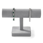 Oirlv Microfiber T-bar Bracelet Watch Organizer Display Stand Professional Jewelry Bracelet Display for Selling (Light Grey,Microfiber) - color: Light Grey