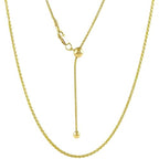 Savlano 925 Sterling Silver 1.8MM Square Wheat Fox Tail Spiga Chain Necklace - 18K Gold Plated Adjustable Bolo 14-24 Inches Chain for Women. Comes with a Gift Box - Made in Italy - style: Silver Yellow Gold Plated