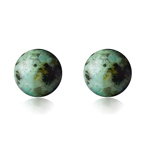 150pcs 6mm African Turquoise Natural Stone Beads for DIY Jewelry Making Natural Green Round Gemstones Beads Bulk for Bracelets Making, Crystal Gemstones Beads - color: African Turquoise, size: 6mm