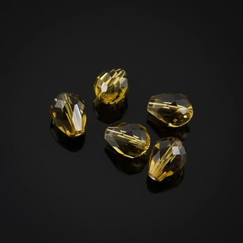 24pcs Adabele Austrian 8mm Faceted Teardrop Loose Crystal Beads Khaki Green Compatible with 5500 Swarovski Crystals Preciosa SST-819 - color: Khaki Green, size: 8mm x 6mm - 24pcs