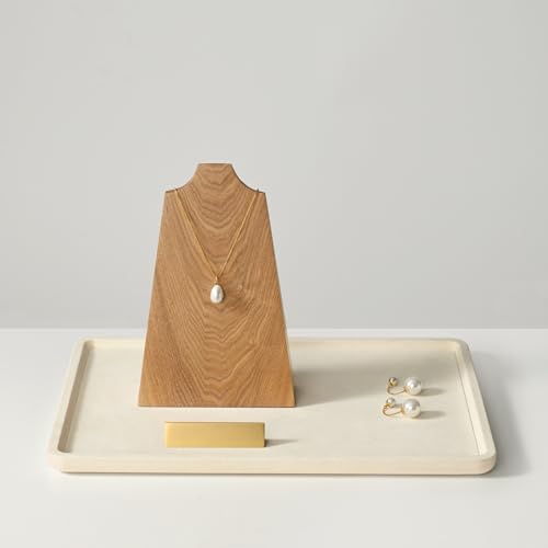 Solid Wood Jewelry Bust Necklace Display Showcase Jewelry Necklace Pendant Stand Display Stand Holder(H8.07) - size: L