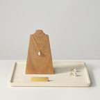Solid Wood Jewelry Bust Necklace Display Showcase Jewelry Necklace Pendant Stand Display Stand Holder(H8.07) - size: L
