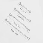 Silver Necklace Extenders for Women 14k Extender Chain for Bracelet Anklet Waist for Jewelry Making 4Pcs - color: silver A