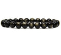 Angelstones Handmade Natural Healing Gemstone 8mm Round Beads Stretch Crystal Bracelet 7 Inch Unisex - color: Golden Obsidian