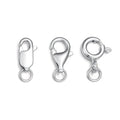 925 Sterling Silver Lobster Clasp for DIY Necklace Bracelet Jewelry Making, Double Spring Clasp with Closed Jump Rings, Necklace Extender Clasp Connector Bracelet Extension (Style 10) - style: Style 10