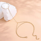 Gold Hand Chain Bracelet for Women, Ring Bracelet Hand Chain Non Tarnish Waterproof Dainty Finger Bracelet Beaded Cubic Zirconia Layered Twist Link Stack Bracelets Trendy Jewelry Gift for Her - color: Dainty Double Chain