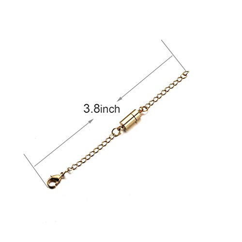Zpsolution Magnetic Necklace Clasps with Extender Chains Lobster Clasps Lead Cadmium Free and Nickel Release Free Set/2 Gold-Silver - color: Chains Glod and Silver