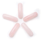 5PCS Natural Rose Quartz Stone Rectangle Curved Beads Gemstone Pendants Connectors for DIY Bracelet Neclace Jewelry Making - color: Rose Quartz