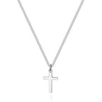Joxevyia Cross Necklace for 14K Gold Filled Stainless Steel Small Cross Pendant with Cuban Chain Necklace Simple Faith Jewelry Christmas Gift for Men Women 16-24 Inches - size: 22 inches, style: silver cross necklace 0.8"*0.4"