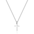 Joxevyia Cross Necklace for 14K Gold Filled Stainless Steel Small Cross Pendant with Cuban Chain Necklace Simple Faith Jewelry Christmas Gift for Men Women 16-24 Inches - size: 16 inches, style: small silver cross necklace