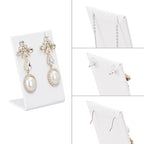 MOOCA Jewelry Display Set, Necklace Display Bust, Earring Organizer, Ring Holder Stand for Showcase and Store, Premium Fabric - color: 3) 7 piece. White Faux Leather