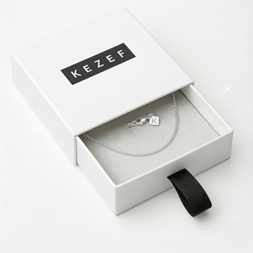 KEZEF 18K Gold over Silver Chain, Gold Chain Women, 1mm Cable Sterling Silver Chain Necklace for Women, Diamond-Cut Elegant, Thin, Sturdy, 16, 18, 20, 22, 24 Inches - color: Sterling Silver, size: 18 Inch (Popular Women's Length)