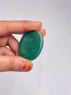 Green Aventurine Worry Stone – Genuine Polished Palm & Thumb Stone for Luck, Heart Chakra & Travel Mindfulness Gift - color: Green Aventurine