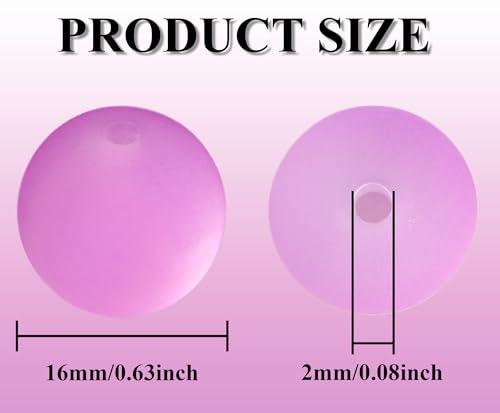 25pcs Resin Transparent Frosted Beads 16mm Cat Eye Circular Rubber Bead Spacer Bead DIY Making Friendship Bracelet Phone Chain Keychain Pen Beads Accessories (Purple) - color: Purple