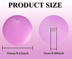 25pcs Resin Transparent Frosted Beads 16mm Cat Eye Circular Rubber Bead Spacer Bead DIY Making Friendship Bracelet Phone Chain Keychain Pen Beads Accessories (Purple) - color: Purple