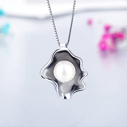 Sterling Silver Seashell Bail Pin Pendant Fitting for Pearl Jewelry, Design Pendant Mount for Women DIY Jewelry Making