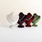 Velvet Necklace display stand for Selling, Jewelry Bust Mannequin for Show, Small Necklace Holder Stand【Beige】 - color: Beige