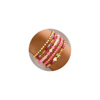 Turandoss Mothers Day Gifts for Daughter Teen Girls Kids - 5PCS 14K Gold Plated Dainty Beaded Bracelet Set Stack, Colorful Letter Charm Stretch Bracelets Beads Ball for Teen Daughter Jewelry Gifts - color: R