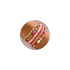 Turandoss Mothers Day Gifts for Daughter Teen Girls Kids - 5PCS 14K Gold Plated Dainty Beaded Bracelet Set Stack, Colorful Letter Charm Stretch Bracelets Beads Ball for Teen Daughter Jewelry Gifts - color: D