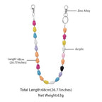 Layered Punk Pants Chain for Men Women, Gothic Hip Hop Jean Chain Wallet Chain Biker Trouser Chain, Goth Emo Fashion Keychain Accessories - color: 1L-Colorful Skulls