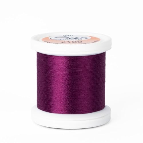 YLI Threads Silk Thread – 100 wt Fine Japanese Silk for Appliqué, EPP, and Quilting - Magenta - color: Magenta