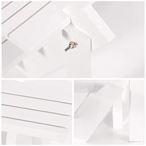 51pcs Wood Tiered Earring Display Stand, 3-Tier White Retail Jewelry Card Display With Groove + 50 Earring Cards, Portable Ring Organizer Holder, Showcase Racks for Business - color: White