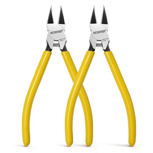 BOOSDEN Wire Cutters 2 Pack, 6 Inch Flush Cut Pliers | Spring Loaded Side Cutting Dikes for Jewelry Making, Artificial Flowers, Floral Wire, Crafting and Electrical Repairs - color: 6''-2 Pack