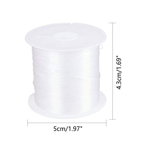 PH PandaHall 0.4mm Clear Fishing Line Invisible Nylon Thread Jewelry String Wire Xmas Cord String Crystal Beading Cords for Christmas Tree Party Decor Jewelry Bracelet Making 40 Yards - size: 0.4mm
