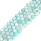 Amazonite 6mm Gemstone Triangle Faceted Round Loose Beads Strand 15.5" DIY Jewelry Making - color: Amazonite