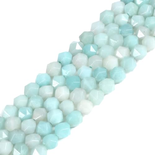 Amazonite 6mm Gemstone Triangle Faceted Round Loose Beads Strand 15.5" DIY Jewelry Making - color: Amazonite