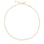 Dainty Gold Necklace for Women,Trendy 18k Gold Vermeil Sterling Silver Choker Necklace Thin Beaded Choker Necklaces Womens Simple Jewelry Gift for Valentines Day - color: April - Clear Quartz
