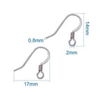 KISSITTY 200Pcs Stainless Steel French Earring Hooks with Coil Hypoallergenic 14x17mm Fish Ear Wires with 2mm Loop for DIY Dangle Earring Making