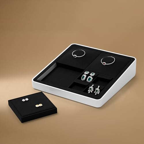 Oirlv Microfiber Jewelry Pendant Display Tray Premium Modular Jewelry Organizer Tray - style: P13709