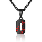 AIAINAGI Baseball Number Necklace - Stainless Steel Chain Pendant for Men Athletes 00-99 Jersey Number Gift - color: Black, style: 0.