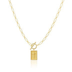 Carffordo Gold Plated Necklaces for Women - Dainty Layered 14K Gold Plated Stack Paperclip Rope Cuban Toggle Link Chain Choker Necklace Set Chunky Trendy Jewelry Gift - style: Cross-OT