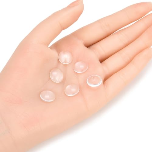 Adabele 50pcs Transparent Glass Dome Cabochons 12mm Non-calibrated Clear Round Cab Tiles for Photo Cameo Resin Bezel Pendant Craft Jewelry Making CF68-12 - size: 12mm (0.47 inch)