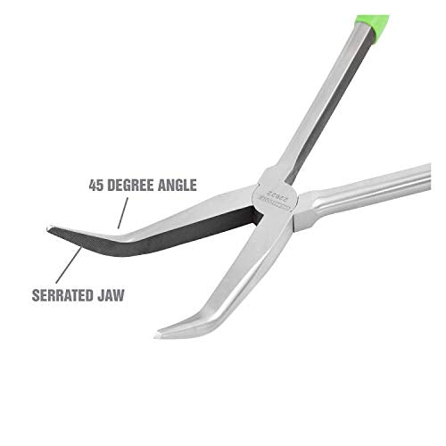 OEMTOOLS 22622 Angled Needle Nose Pliers 45°, Long Needle Nose Pliers, Rust Resistant, Heat-Treated Steel Construction, Automotive, Construction, and Jewelry Making Tools - style: 11 inch 45 degree long nose pliers