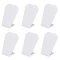 MOOCA 6 Pcs Set Mini White Faux Leather Earring Stand Necklace Chain and Pendant Display Stand, Mini Jewelry Display Holder Stand, Jewelry Showcase, 3 1/4 in Height - color: 2) White Faux Leather