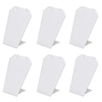 MOOCA 6 Pcs Set Mini White Faux Leather Earring Stand Necklace Chain and Pendant Display Stand, Mini Jewelry Display Holder Stand, Jewelry Showcase, 3 1/4 in Height - color: 2) White Faux Leather