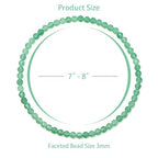 Healing Crystal Bracelet Clear Quartz Faceted Beaded Bracelets for Women Men 3mm Natural Stone Adjustable Handmade Stretch Bracelet Reiki Spiritual Jewelry Fashion Gifts - color: Green Aventurine