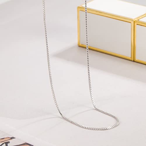 Dankadi Italian 925 Sterling Silver Necklace For Women 0.9mm Box Chain 1.3mm Rolo Chain O-Chain Lobster Claw Clasp - Pendant Chain - 16 "18" 20 "22" 24 "26" Jewelry Gift - color: Box Chain, size: 22 inches