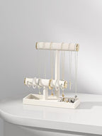 Bracelet and Necklace Holder,Velvet Jewelry Necklace Display Organizer Stand,bracelet Holder for Selling,Bracelet and Necklace Storage Tree (Style 2（Beige+ Metal lid）) - style: Style 2（Beige+ Metal lid）