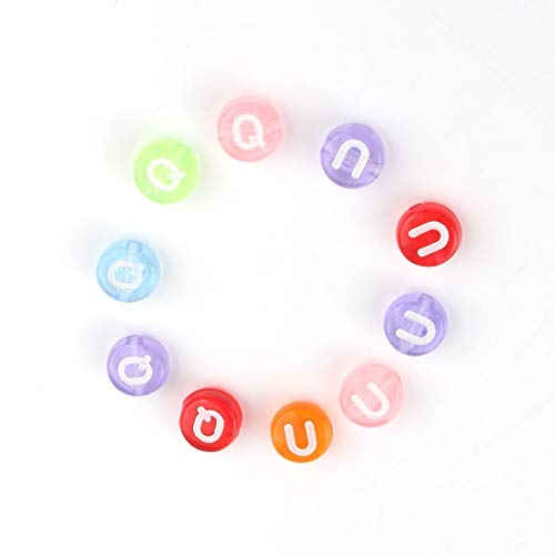 Song Xi 1200pcs Colorful Alphabet Beads 4x7mm A-Z Letter Beads for Bracelets and Jewelry Making Key Chains - color: 1200pcs colorful alphabet