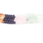 6 8 10 12mm Natural Mixed Carnelian Crystal Amethyst Rose Quartz Prehnite Round Jewelry Loose Gemstone Beads Strand 15" Natural Stone for Necklace Bracelet DIY Design - size: 8mm